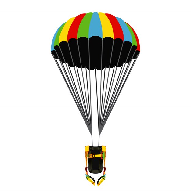 Pack De Parachute Avec Parachute Ouvert.