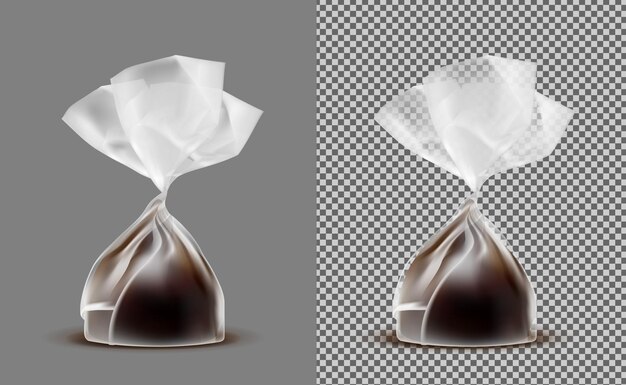 Pack Réaliste Transparent Avec Des Bonbons Au Chocolat