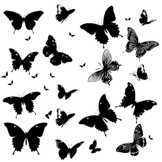 Pack De Silhouette De Papillon