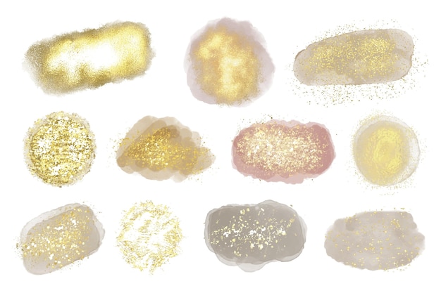 Pack de taches d'aquarelle peintes à la main