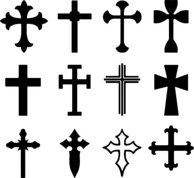 Pack de vecteur graphique silhouette formes croisées