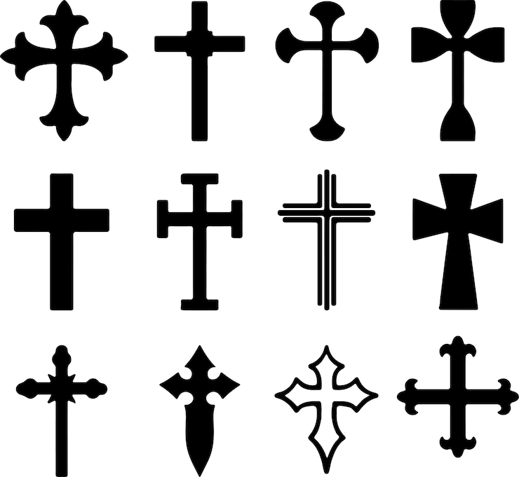 Vecteur pack de vecteur graphique silhouette formes croisées
