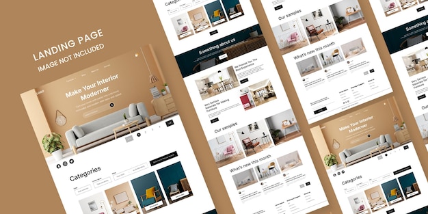 Page d'atterrissage du site Web du magasin d'intérieur