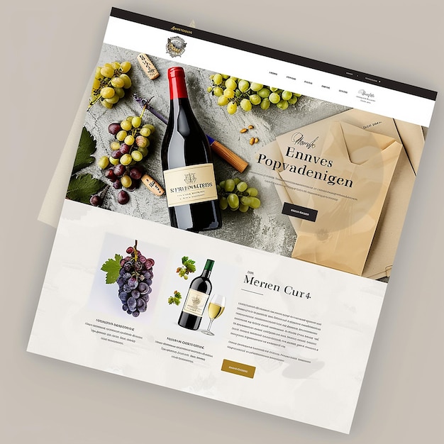 Vecteur page d'atterrissage pour une viticulture petite production section héros e-commerce