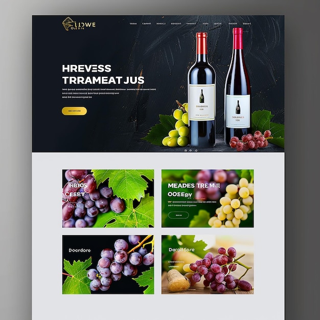 Vecteur page d'atterrissage pour une viticulture petite production section héros e-commerce