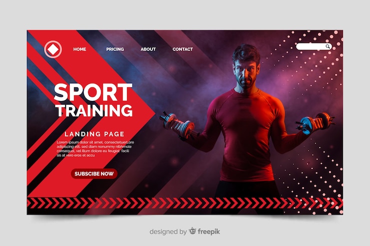 Vecteur page d'atterrissage de sport