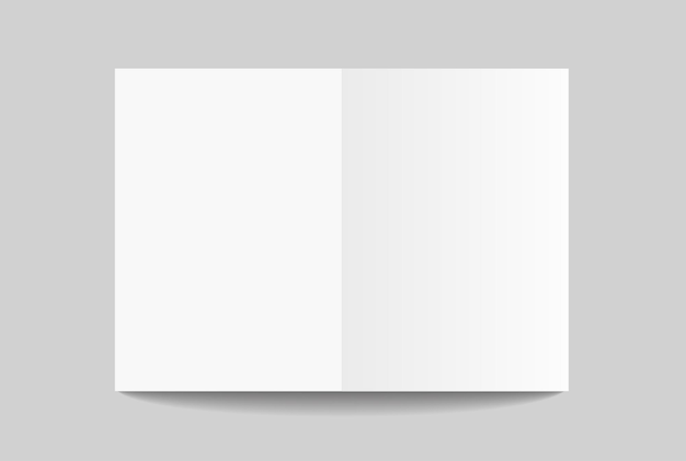 Page blanche vectorielle blanche réaliste avec l'ombre isolée sur le fond Feuille de papier de taille A4 note modèle de modèle pour la couverture du flyer brochure de magazine de journal et présentation de documents