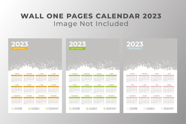 une page un calendrier 2023