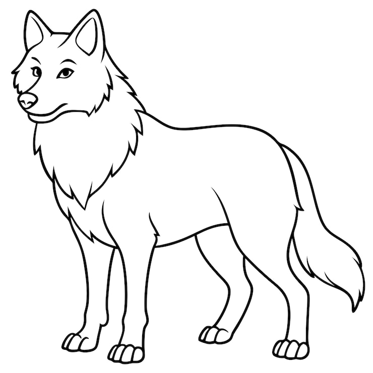 Vecteur page de coloration de l'illustration vectorielle du loup