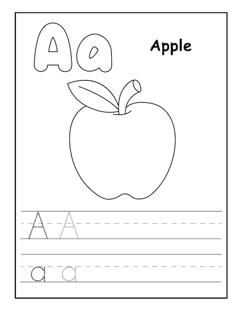 Page De Coloriage Alphabet Avec Des Fruits Mignons