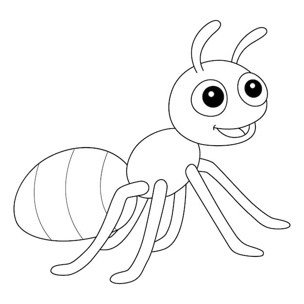 Vecteur page de coloriage des animaux de la fourmi pour les enfants
