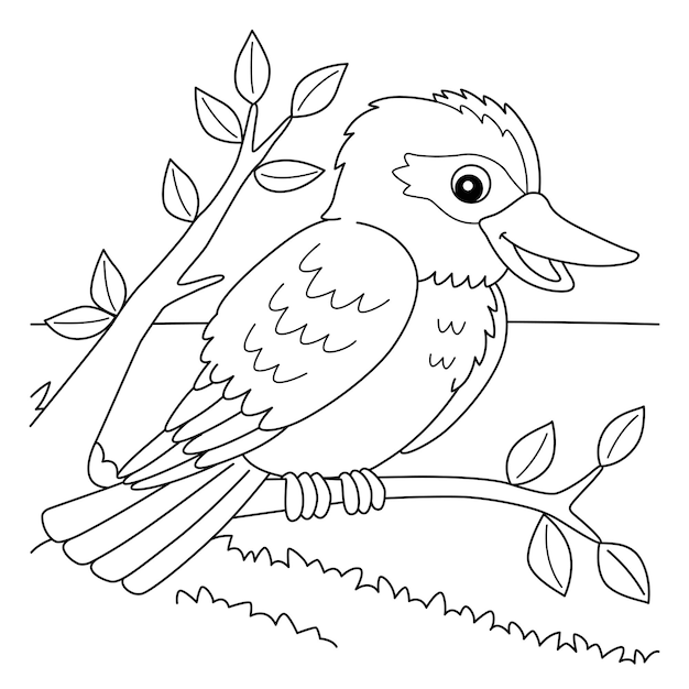 Page de coloriage des animaux Kookaburra pour les enfants