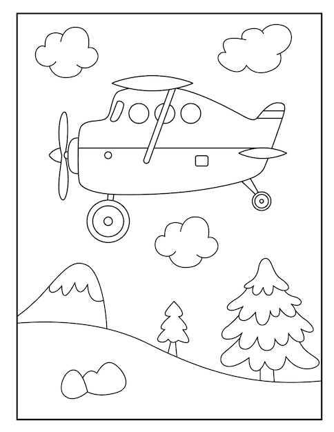 Page De Coloriage D'avion Pour Les Enfants