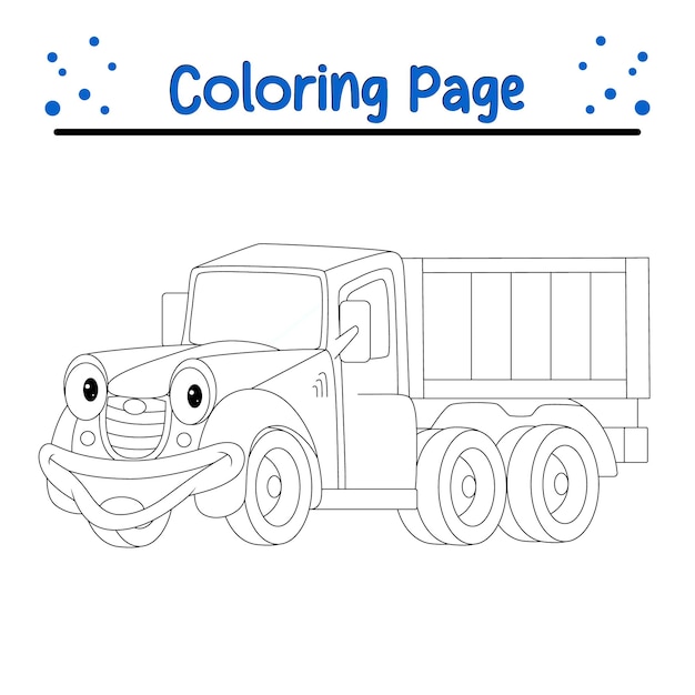 Vecteur page de coloriage de camions drôles drôles