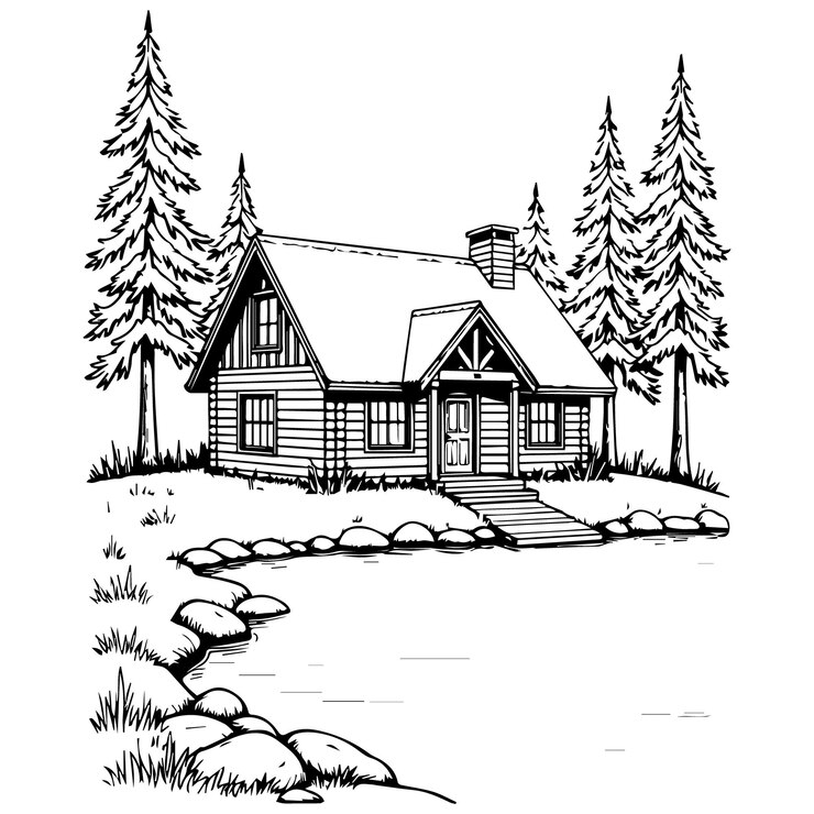 Vecteur page de coloriage de conception de la maison