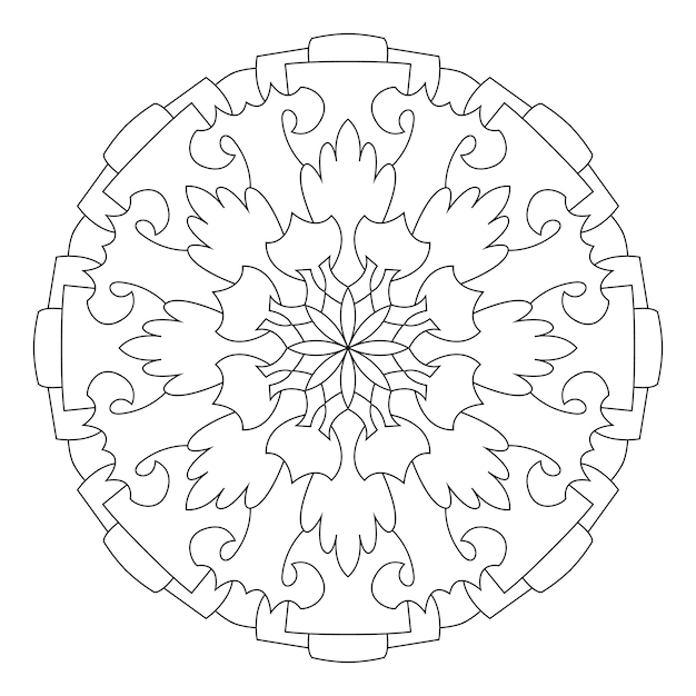 Page De Coloriage De Contour De Mandala. L'ornement Rond Peut être Utilisé Comme Fond De Méditation