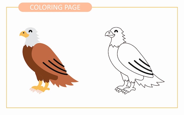 Page De Coloriage Du Livre De Coloriage De Traçage éducatif Bébé Eagle Pour Les Enfants