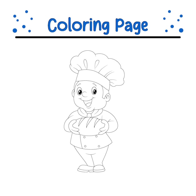 Page de coloriage enfants cuisinier chef