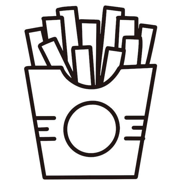 Page de coloriage de frites pour enfants vecteur