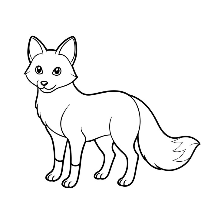 Vecteur page de coloriage d'illustration fox pour les enfants