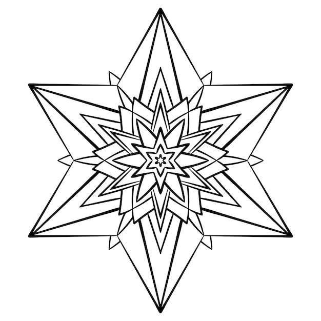 Page De Coloriage De Mandala étoile Forme étoilée Symétrique Simple
