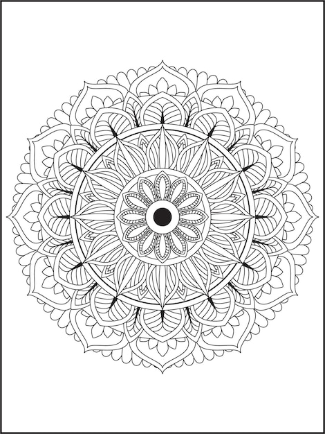 Page De Coloriage De Mandala De Fleur, Intérieur De Kdp De Livre De Coloriage De Mandala. Coloriage De Fleur Pour Adulte.