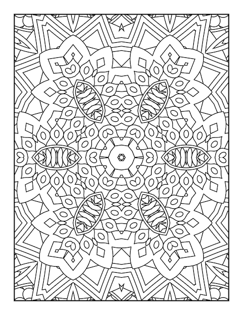 Page De Coloriage De Mandala Pour Adultes Et Livre De Coloriage De Mandala De Contour Dessiné à La Main Pour Les Dessins Au Trait Pour Enfants