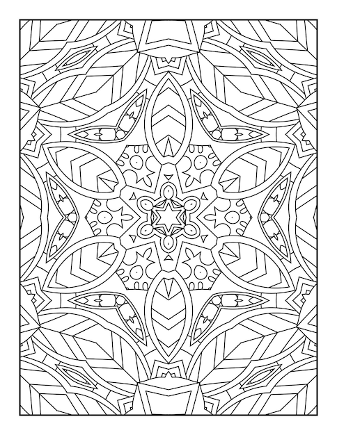 Page De Coloriage De Mandala Pour Adultes Et Livre De Coloriage De Mandala De Contour Dessiné à La Main Pour Les Dessins Au Trait Pour Enfants