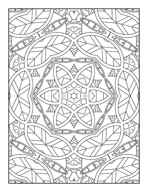 Page De Coloriage De Mandala Pour Adultes Et Livre De Coloriage De Mandala De Contour Dessiné à La Main Pour Les Dessins Au Trait Pour Enfants