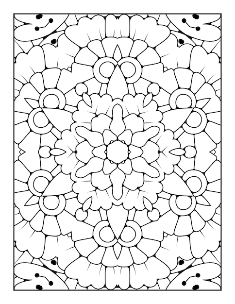 Page De Coloriage De Mandala Pour Adultes Et Livre De Coloriage De Mandala De Contour Dessiné à La Main Pour Les Dessins Au Trait Pour Enfants