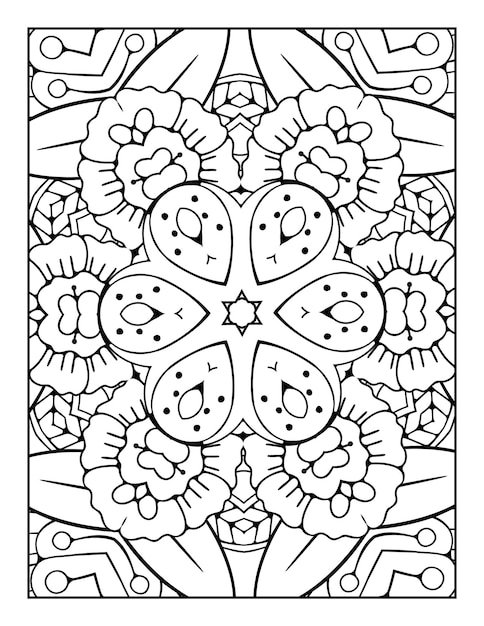 Page De Coloriage De Mandala Pour Adultes Et Livre De Coloriage De Mandala De Contour Dessiné à La Main Pour Les Dessins Au Trait Pour Enfants