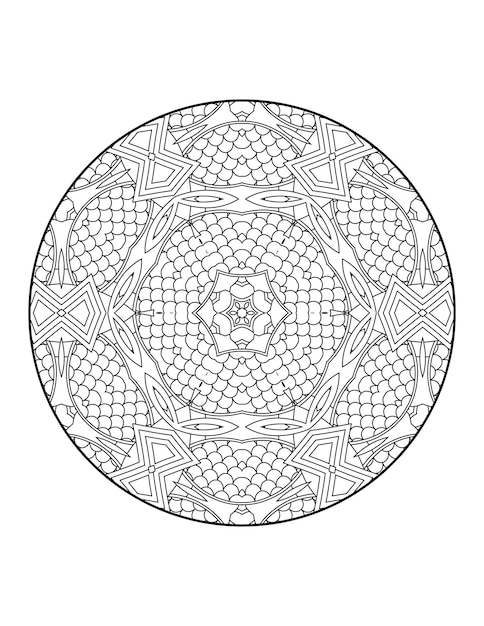 Vecteur page de coloriage de mandala pour adultes et livre de coloriage de mandala de contour dessiné à la main pour les dessins au trait pour enfants