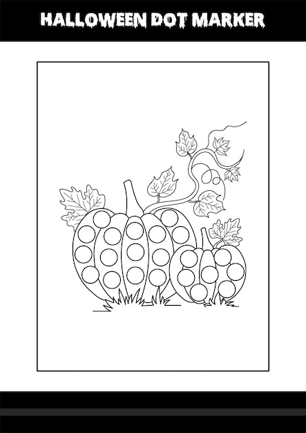 Page de coloriage de marqueur de point d'Halloween pour les enfants. Conception de page de coloriage d'art en ligne pour les enfants.