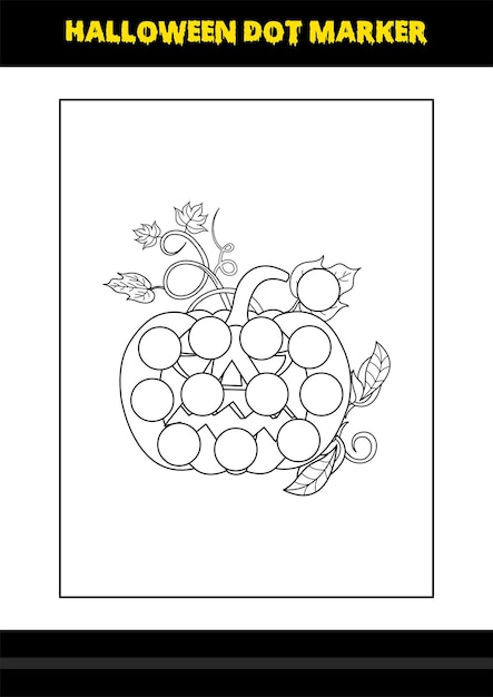 Page de coloriage de marqueur de points d'Halloween pour les enfants Conception de page de coloriage d'art en ligne pour les enfants