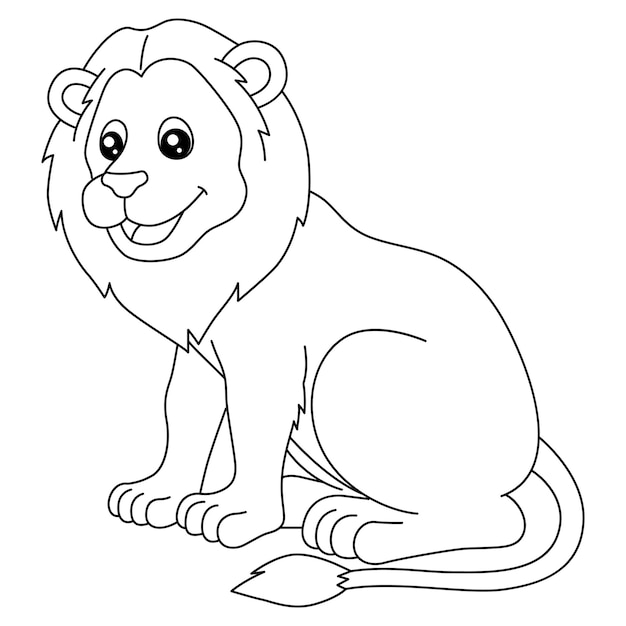 Vecteur une page de coloriage mignonne et amusante d'un lion. fournit des heures de plaisir à colorier pour les enfants. pour colorier, cette page est très facile. convient aux petits enfants et aux tout-petits.