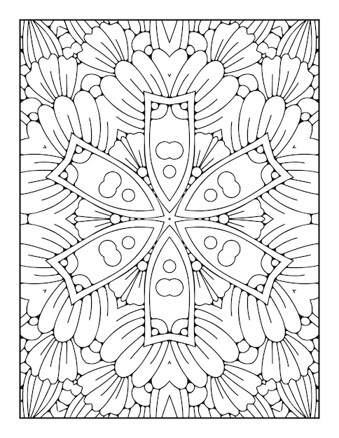 Page De Coloriage De Motif De Mandala Pour Adultes Et Livre De Coloriage De Mandala De Contour Dessiné à La Main Pour Les Enfants