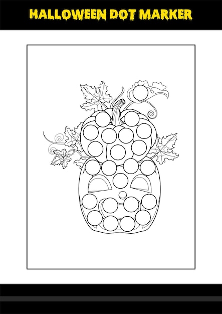 Page De Coloriage De Points D'halloween Pour Les Enfants Conception De Page De Coloriage D'art En Ligne Pour Les Enfants