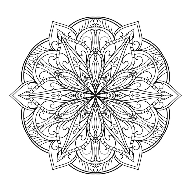 Vecteur page de coloriage pour enfants et adultes art thérapieillustration florale vectorielle