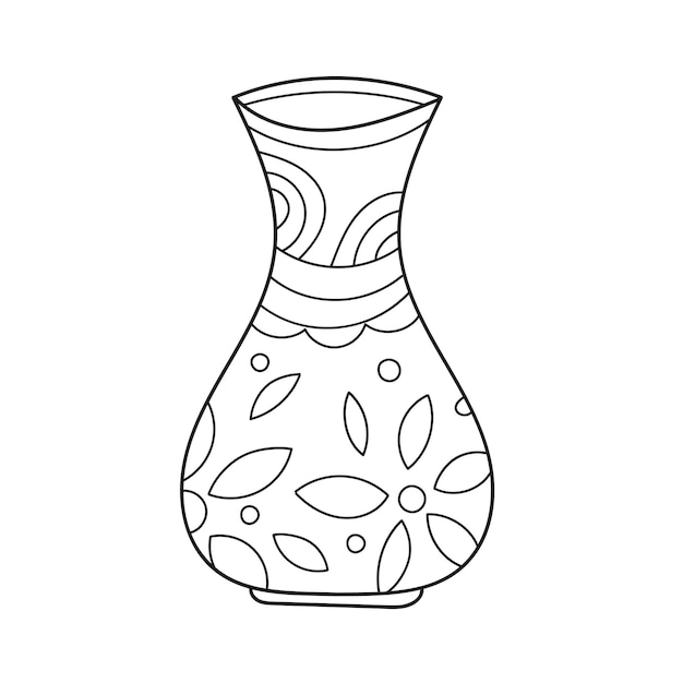 Page De Coloriage Simple à Colorier Un Vase Vectoriel Avec Décoration