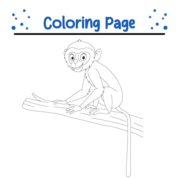 Page De Coloriage De Singe Mignon