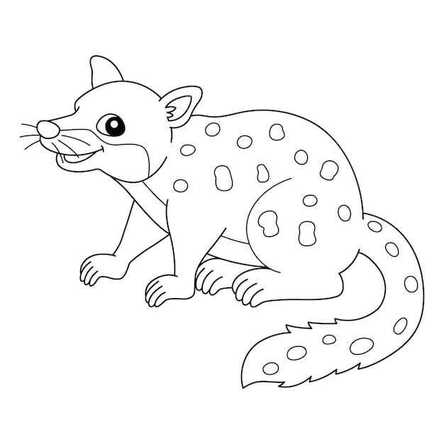 Page De Coloriage Tiger Quoll Isolée Pour Les Enfants