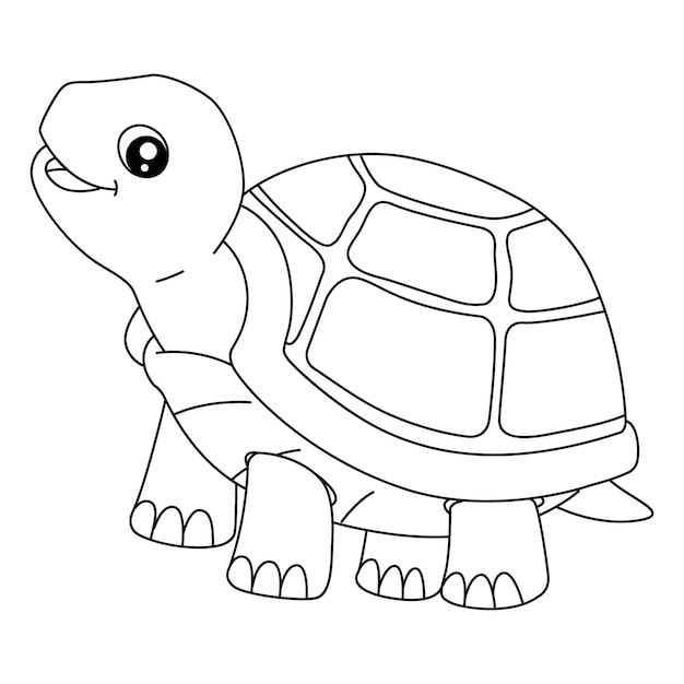 Vecteur page de coloriage de tortue isolée pour les enfants