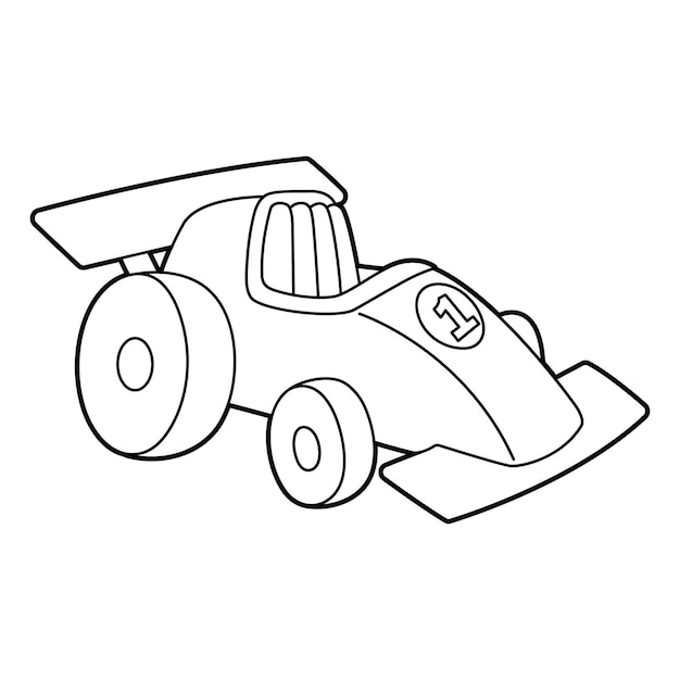 Page De Coloriage De Voiture De Course Isolée Pour Les Enfants