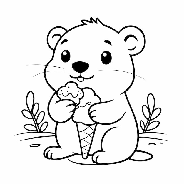 Page à Colorier De Beaver Mignon Pour Les Enfants Livres à Colorier