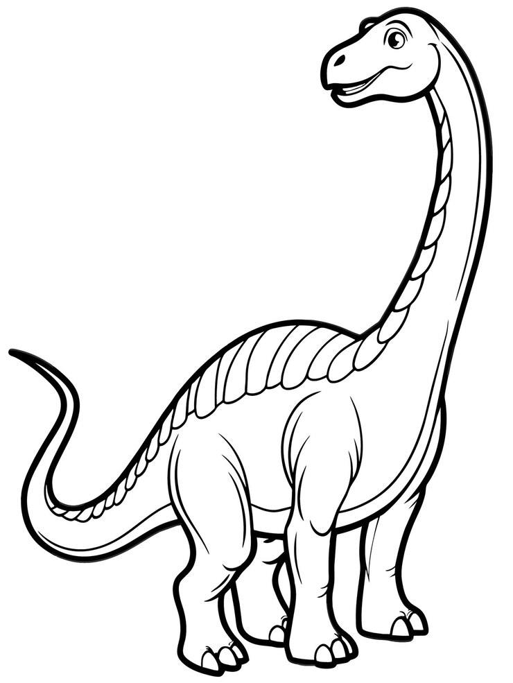 Vecteur page à colorier du dragon dipldocus pour les enfants
