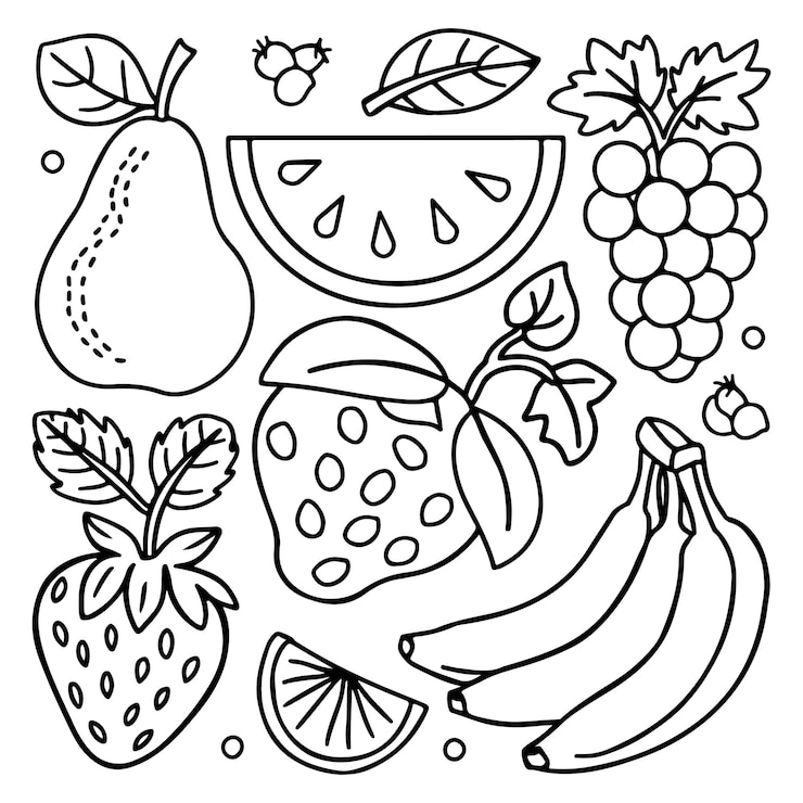 Vecteur page à colorier de fruits pour enfants illustration de page de livre à colorier