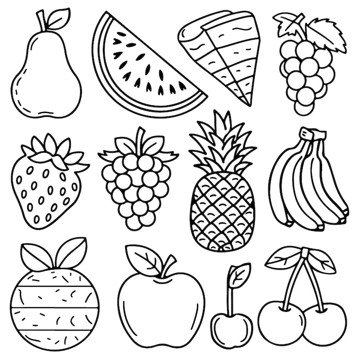 Vecteur page à colorier de fruits pour enfants illustration de page de livre à colorier
