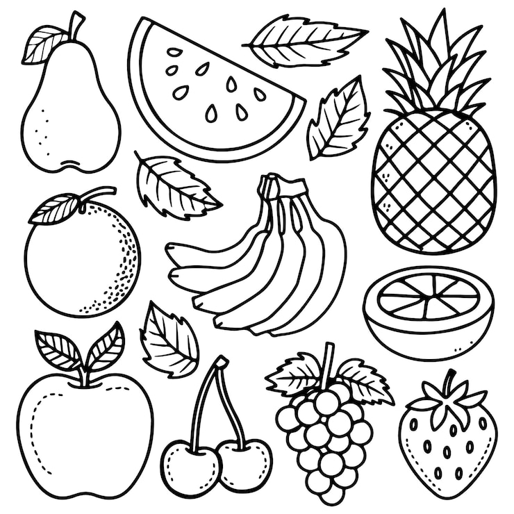 Vecteur page à colorier de fruits pour enfants illustration de page de livre à colorier