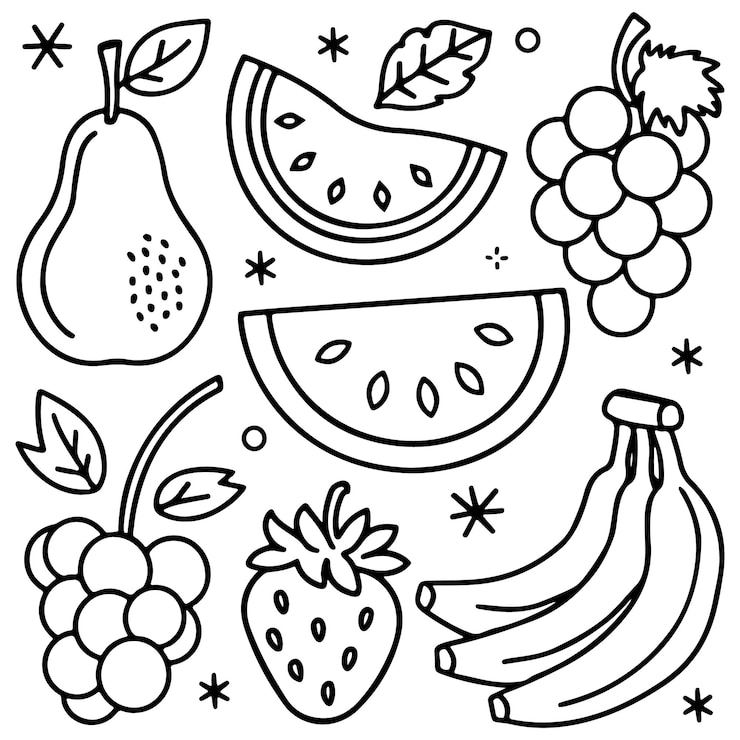 Vecteur page à colorier de fruits pour enfants illustration de page de livre à colorier