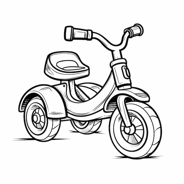 Une Page à Colorier D'un Transport De Vélo à Vélo Dessiné à La Main En Noir Et Blanc